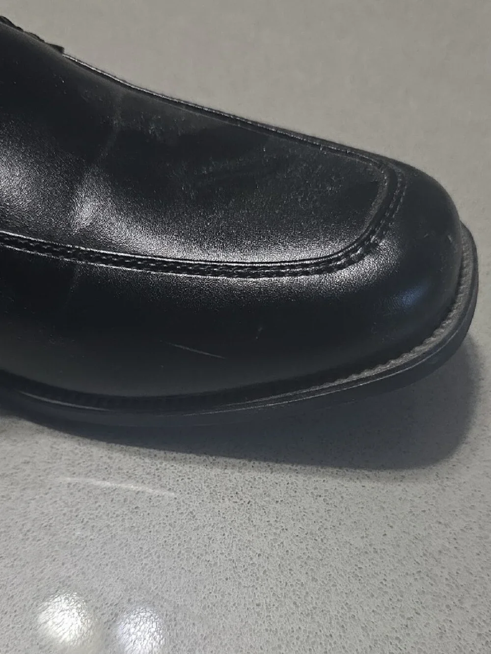 Classic Black Leather Slip-On Dress Loafers - Boy's